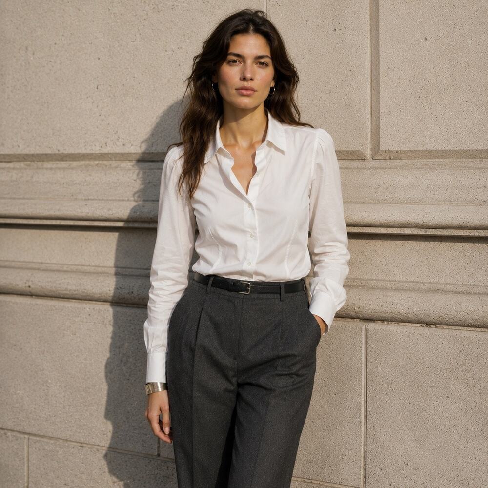Armani Collezioni White Classic Button Down Shirt Size 10 Large